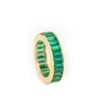 925 Sterling Silver Emerald Eternity Ring - Image 2