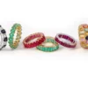 925 Sterling Silver Emerald Eternity Ring - Image 7