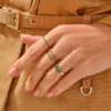Flat pave signet ring in sterling silver with thick gold plating