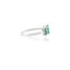 925 sterling silver ring with floral design and green gemstone accents