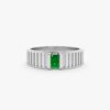 925 Sterling Silver Emerald Gatsby Ring - Image 2