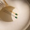 925 Sterling Silver Emerald Gemstone Minimalist 925 Sterling Silver Necklace - Image 4
