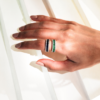 925 Sterling Silver Emerald Half Eternity Band - Image 2