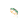 925 Sterling Silver Emerald Half Eternity Band - Image 3