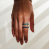 925 Sterling Silver Emerald Half Eternity Band - Image 5