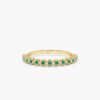 925 Sterling Silver Emerald Half Eternity Ring