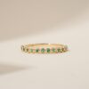 925 Sterling Silver Emerald Half Eternity Ring - Image 3