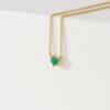 925 Sterling Silver Emerald Heart Necklace - Image 2