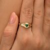 925 Sterling Silver Emerald Heart Signet Ring - Image 7
