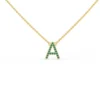 925 Sterling Silver Emerald Initial Necklace