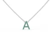 925 Sterling Silver Emerald Initial Necklace - Image 2