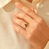 925 Sterling Silver Emerald Marquise Ring with clean, elegant styling
