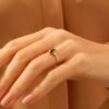 Silver ring with a slim band and 9.75 x 11.20 mm top