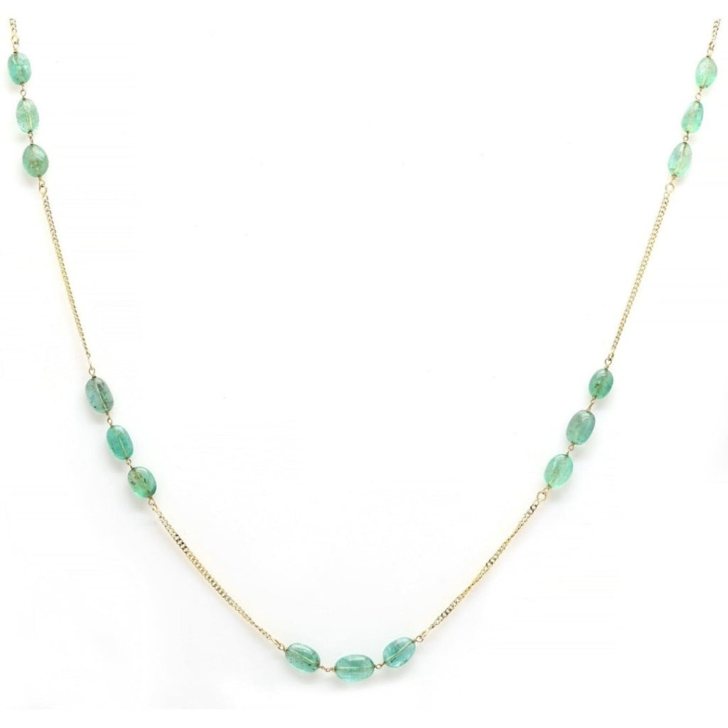 925 Sterling Silver Emerald Necklace