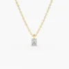 925 Sterling Silver Emerald Necklace with Halo Diamonds