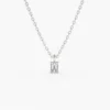 925 Sterling Silver Emerald Necklace with Halo Diamonds - Image 4