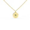 925 Sterling Silver North Star necklace with emerald centre stone