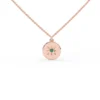 Sterling silver North Star necklace with green CZ emerald accent