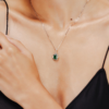 925 Sterling Silver Emerald Pendant - Image 2