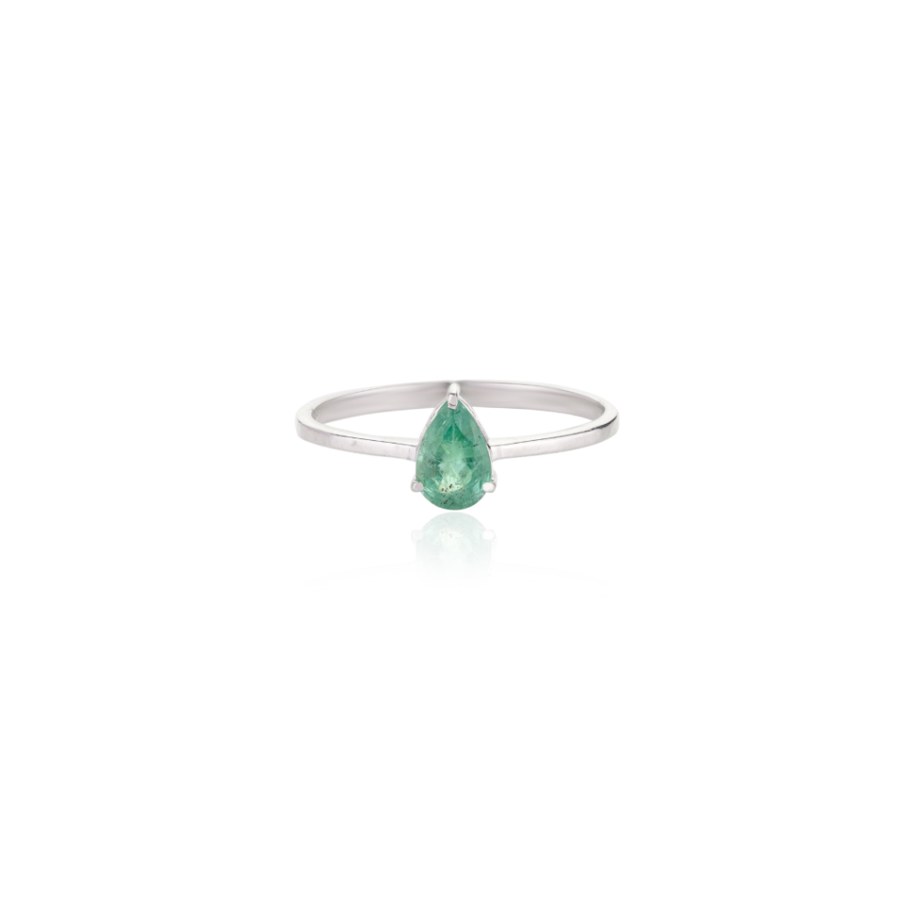 925 Sterling Silver Emerald Ring