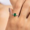 925 Sterling Silver Emerald Ring - Image 2