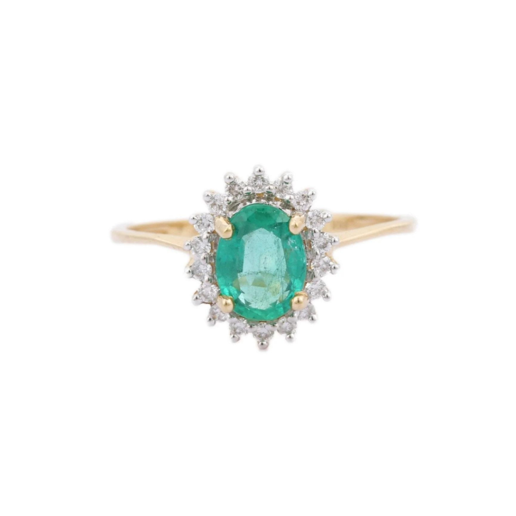 925 Sterling Silver Emerald Ring