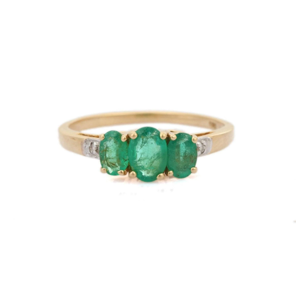 925 Sterling Silver Emerald Ring