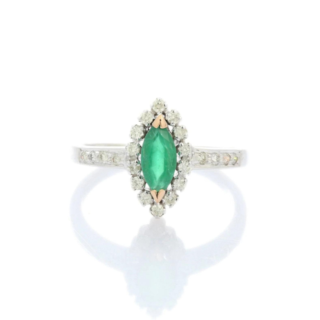 925 Sterling Silver Emerald Ring