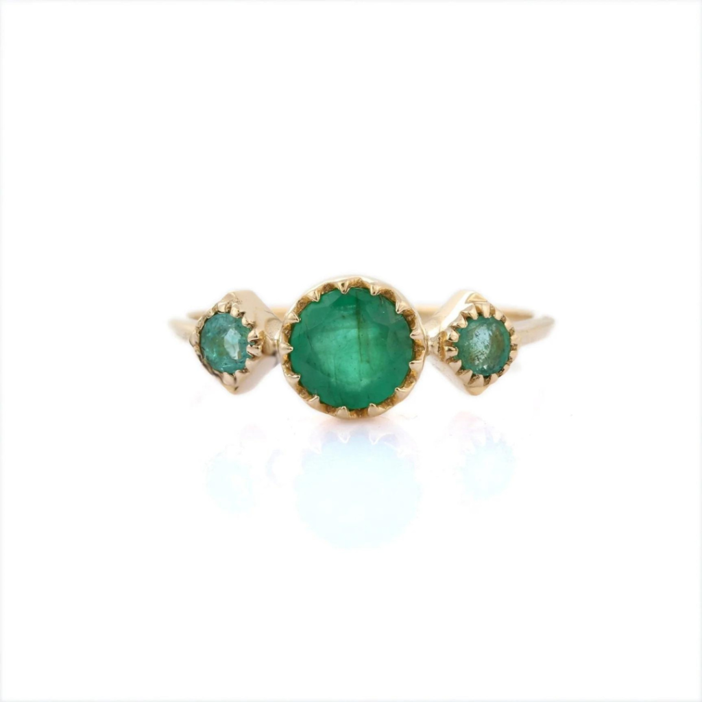 925 Sterling Silver Emerald Ring