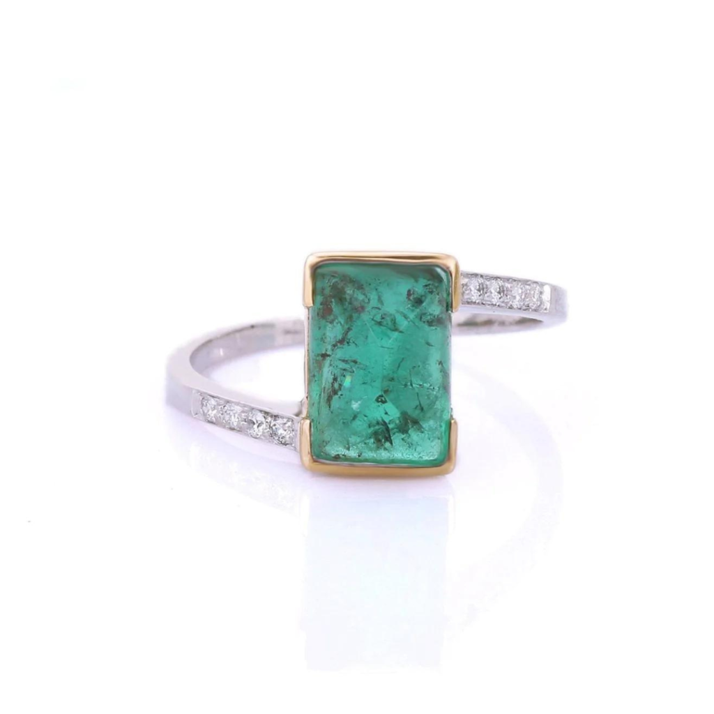 925 Sterling Silver Emerald Ring