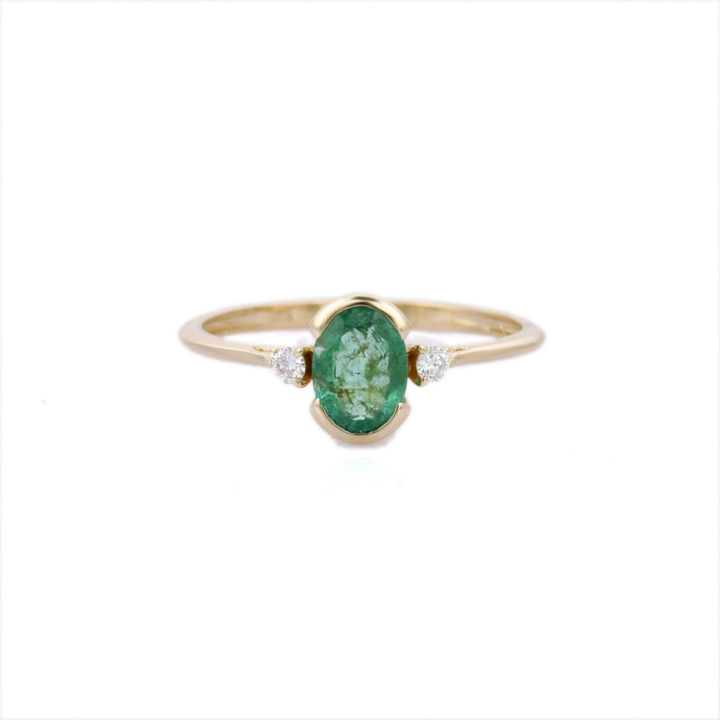 925 Sterling Silver Emerald Ring