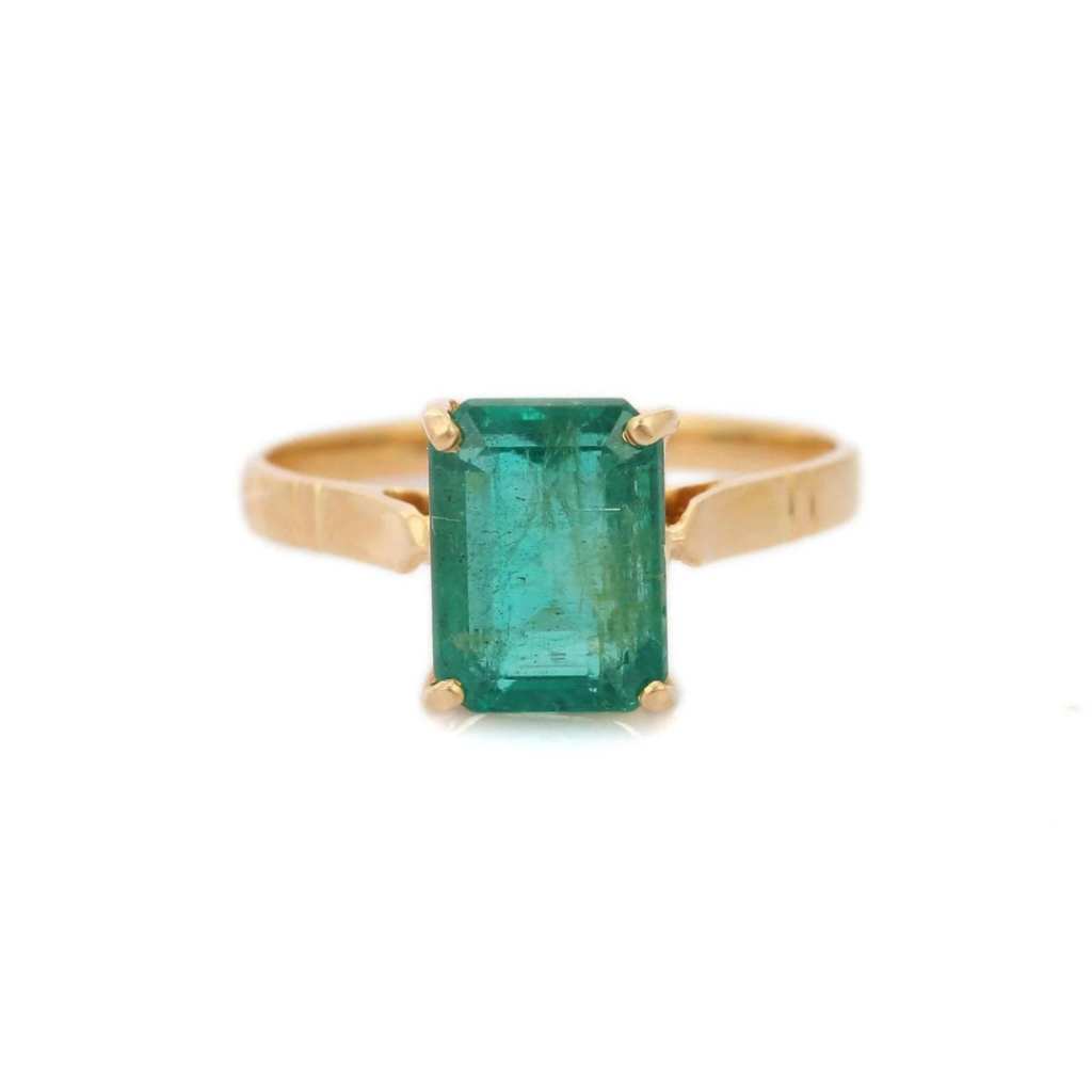 925 Sterling Silver Emerald Ring