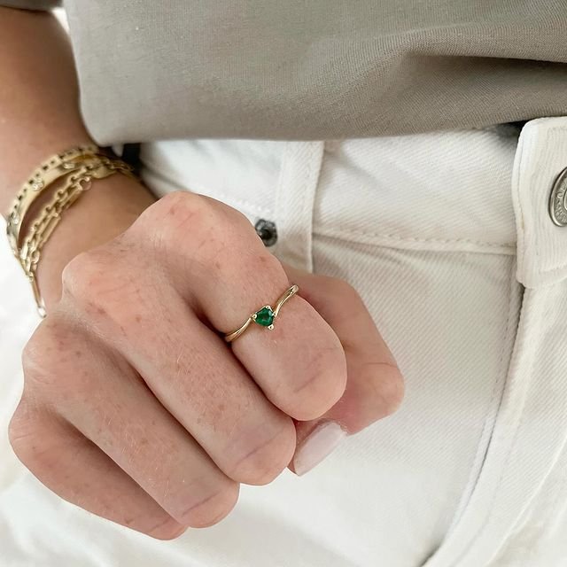 925 Sterling Silver Emerald Ring