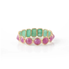 925 Sterling Silver Emerald Ruby Eternity Band