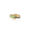 925 Sterling Silver Emerald Sapphire Diamond Convertible Magic Ring