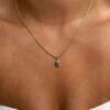925 Sterling Silver Emerald Shaped London Blue Topaz Charm - Image 2