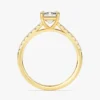 Polished ring design with premium CZ emerald and diamond stones