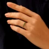 925 Sterling Silver Emerald Stacking Ring with slim band