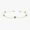 925 Sterling Silver Emerald Station Bracelet