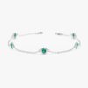 925 Sterling Silver Emerald Station Bracelet - Image 2