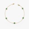 925 Sterling Silver Emerald Station Bracelet - Image 3
