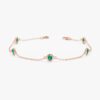 925 Sterling Silver Emerald Station Bracelet - Image 4