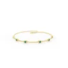 Slim sterling silver bracelet with evenly spaced green CZ stones
