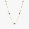 925 Sterling Silver Emerald Station Necklace