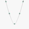 925 Sterling Silver Emerald Station Necklace - Image 2