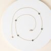 925 Sterling Silver Emerald Station Necklace - Image 3