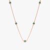 925 Sterling Silver Emerald Station Necklace - Image 5