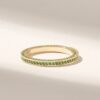 925 sterling silver eternity ring with thick gold plating and slim profile