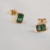 925 Sterling Silver Emerald Stud - Image 3