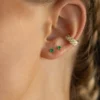 925 Sterling Silver Emerald Studs